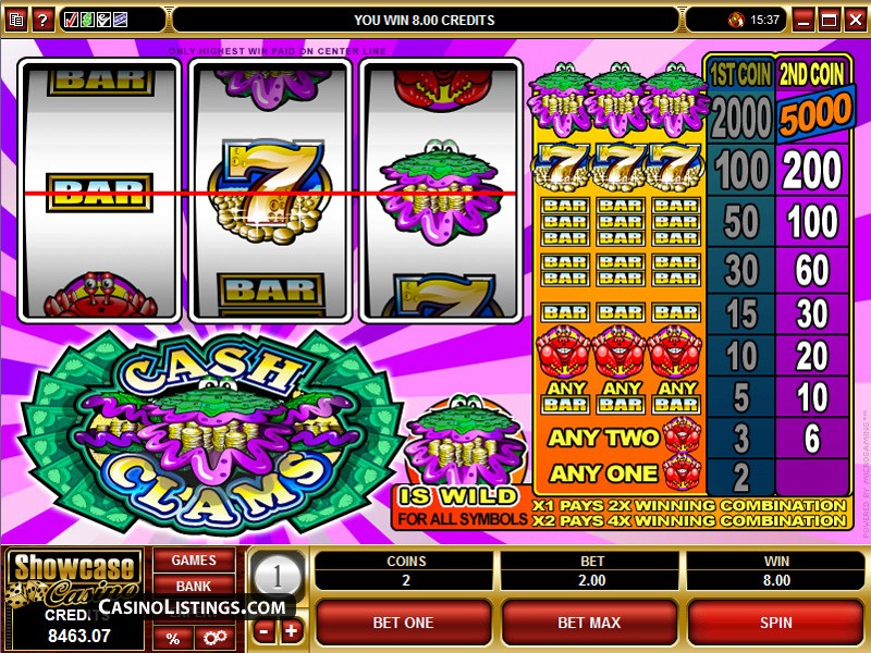 Cash Clams slot game
