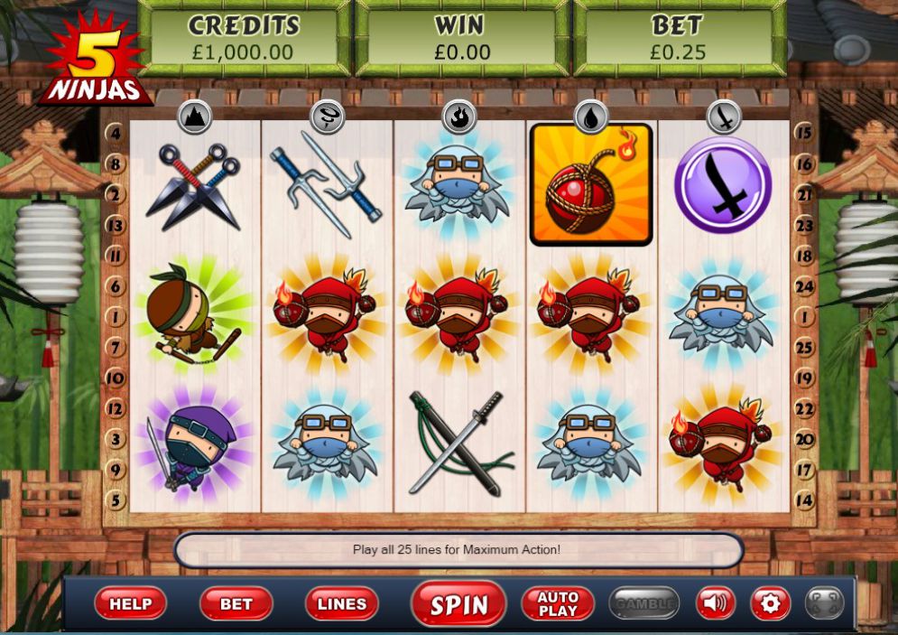 5 Ninjas slot game