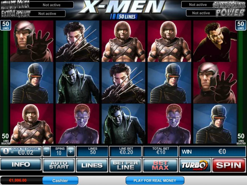 X-Men 50 Lines slot game